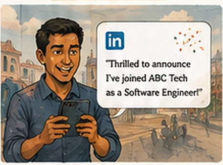 The friend announcing his new software engineering job on LinkedIn