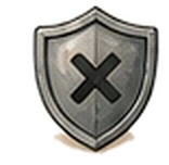 A shield stamped with a cross